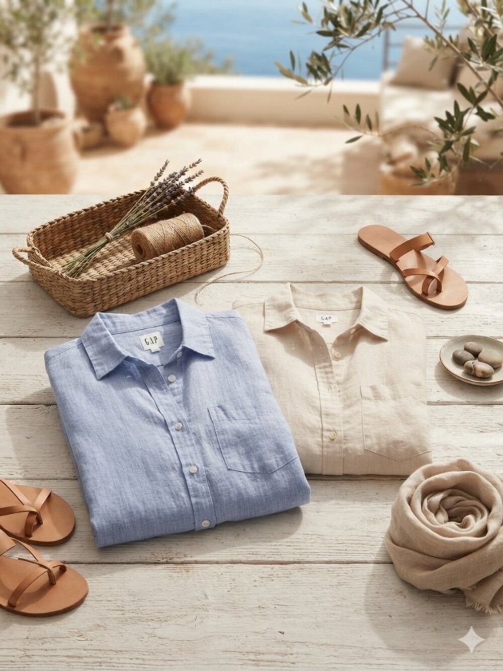 Set of 2 Gap 100% Linen Oversized Boyfriend Fit Shirts - Picture 3 of 13